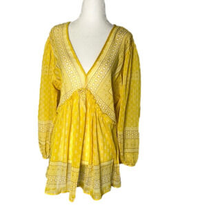 NWT Rose &  Olive yellow tunic blouse medium